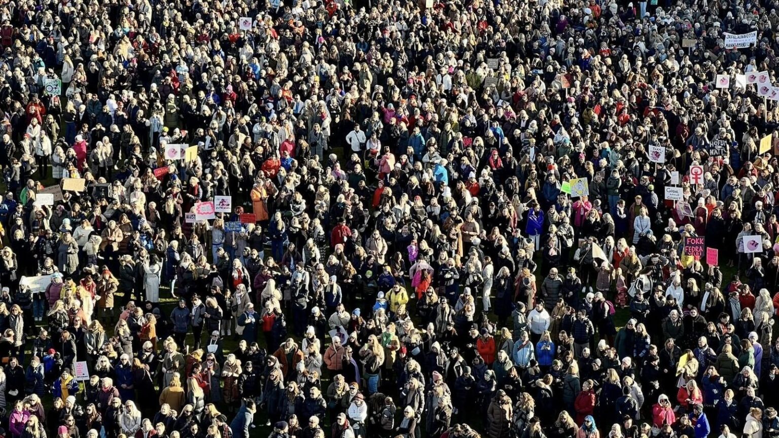 「首都圏の警察は、女性ストライキの際にアルナルホリでの集会に約7万人から10万人が参加したと考えている。」