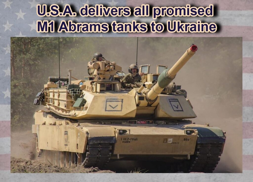 米国、約束した全てのM1エイブラムス戦車をウクライナに引き渡す 米陸軍ヨーロッパ・アフリカ担当報道官マーティン・オドネル大佐は、ドイツで米軍とともに戦車の訓練を受けたウクライナ人全員も弾薬とともにウクライナに帰国したと語った。そしてタンクの予備パーツ。