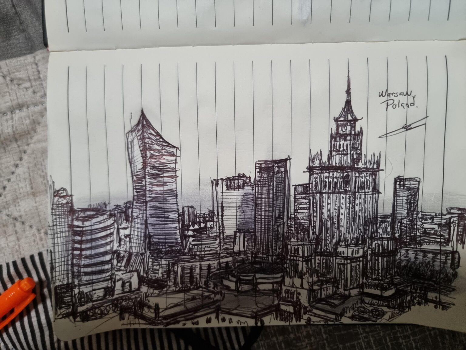 ワルシャワ。 フリーハンド描画。