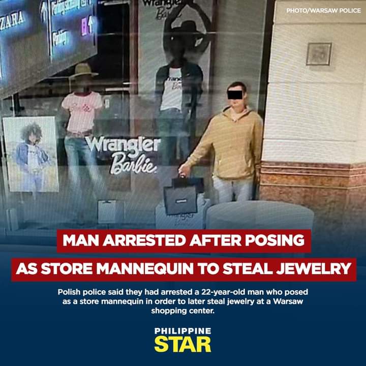 ワルシャワのショーウィンドウでマネキンのふりをした男、窃盗罪で起訴