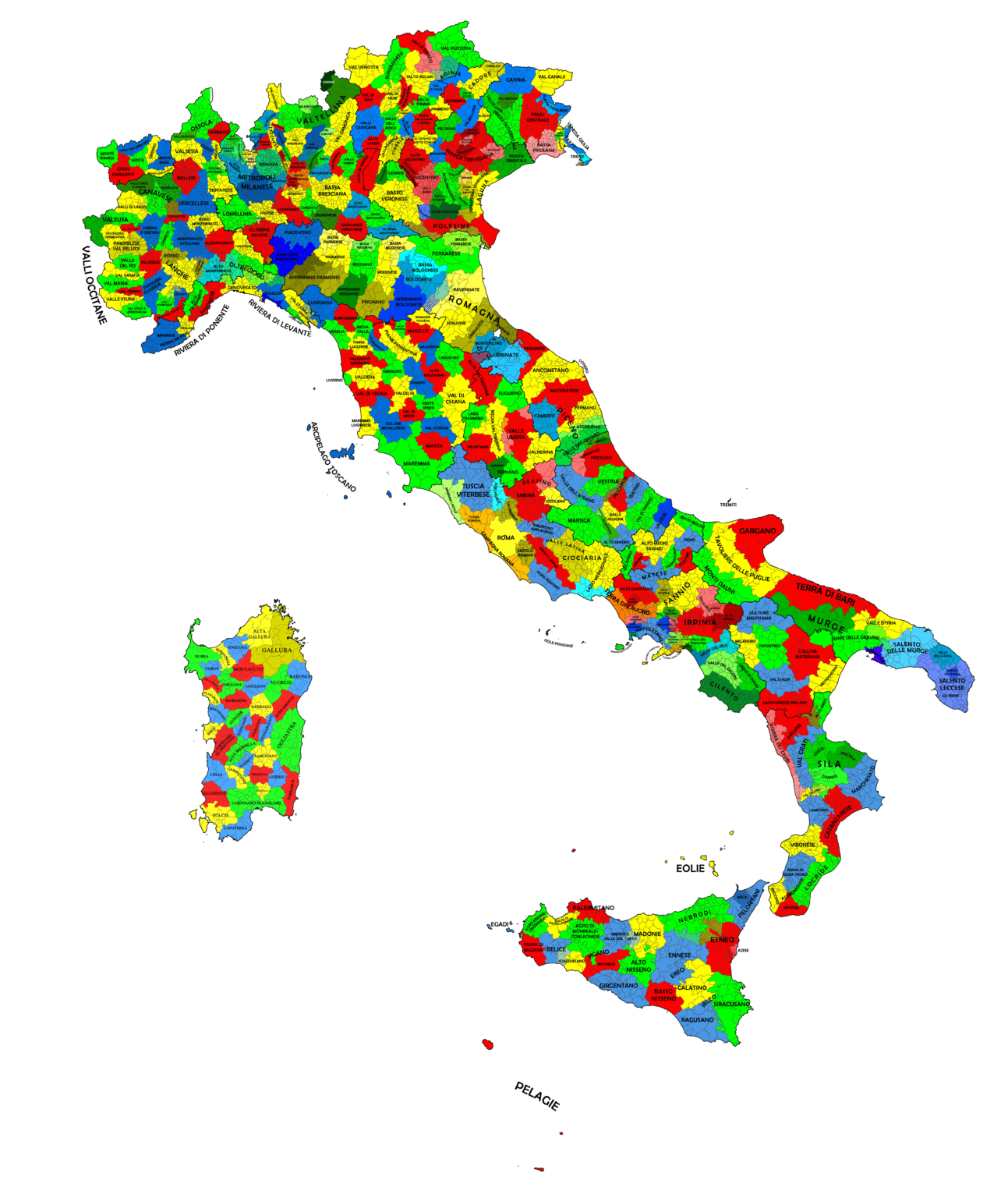 現在存在するイタリアの歴史的地理的領土 - 現在存在するイタリアの歴史的地理的領土