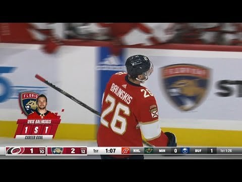 ウビス・バリンスキースがNHLで初ゴールを決める