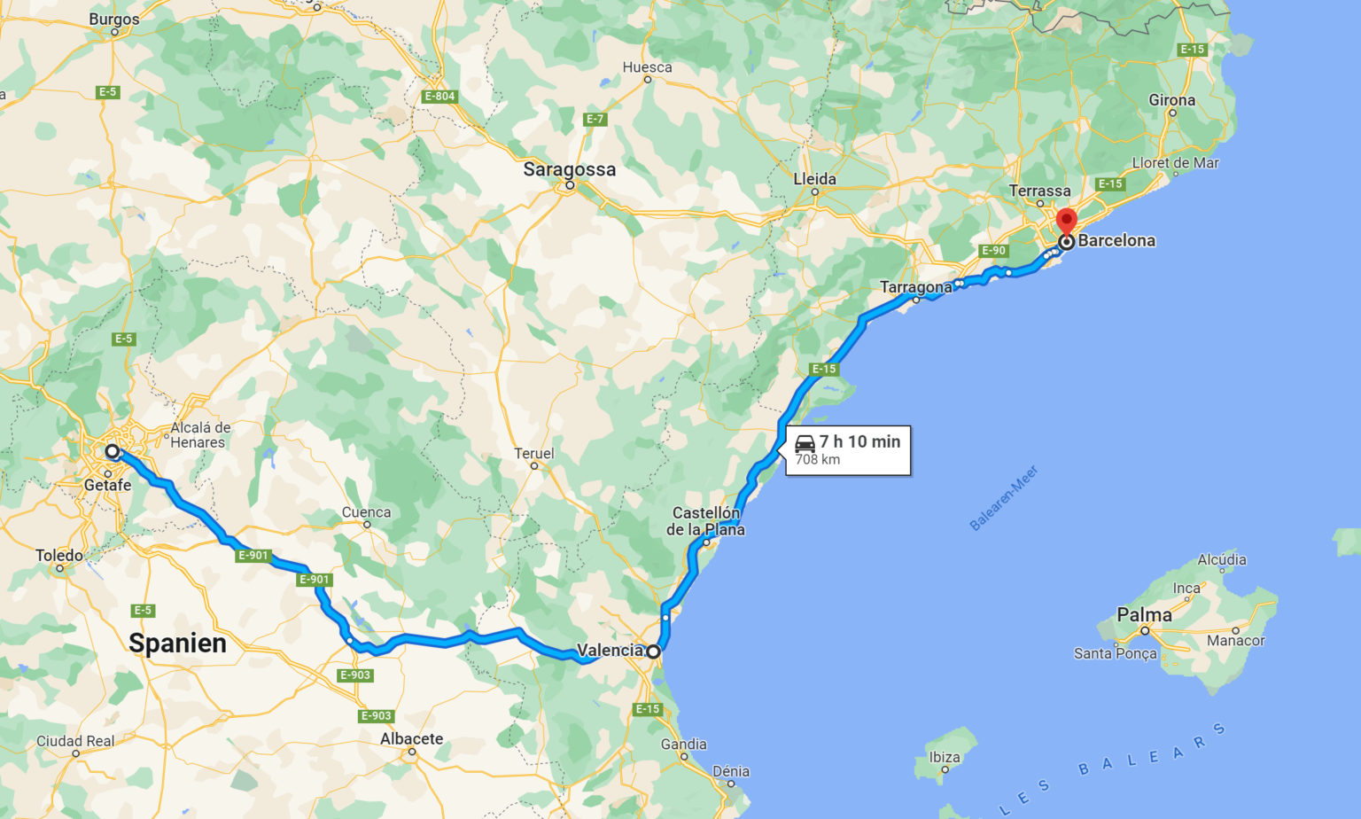 スペインでの休暇