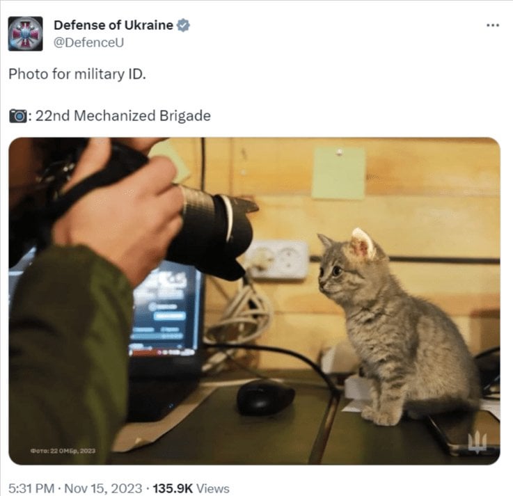 軍用身分証明書用の写真