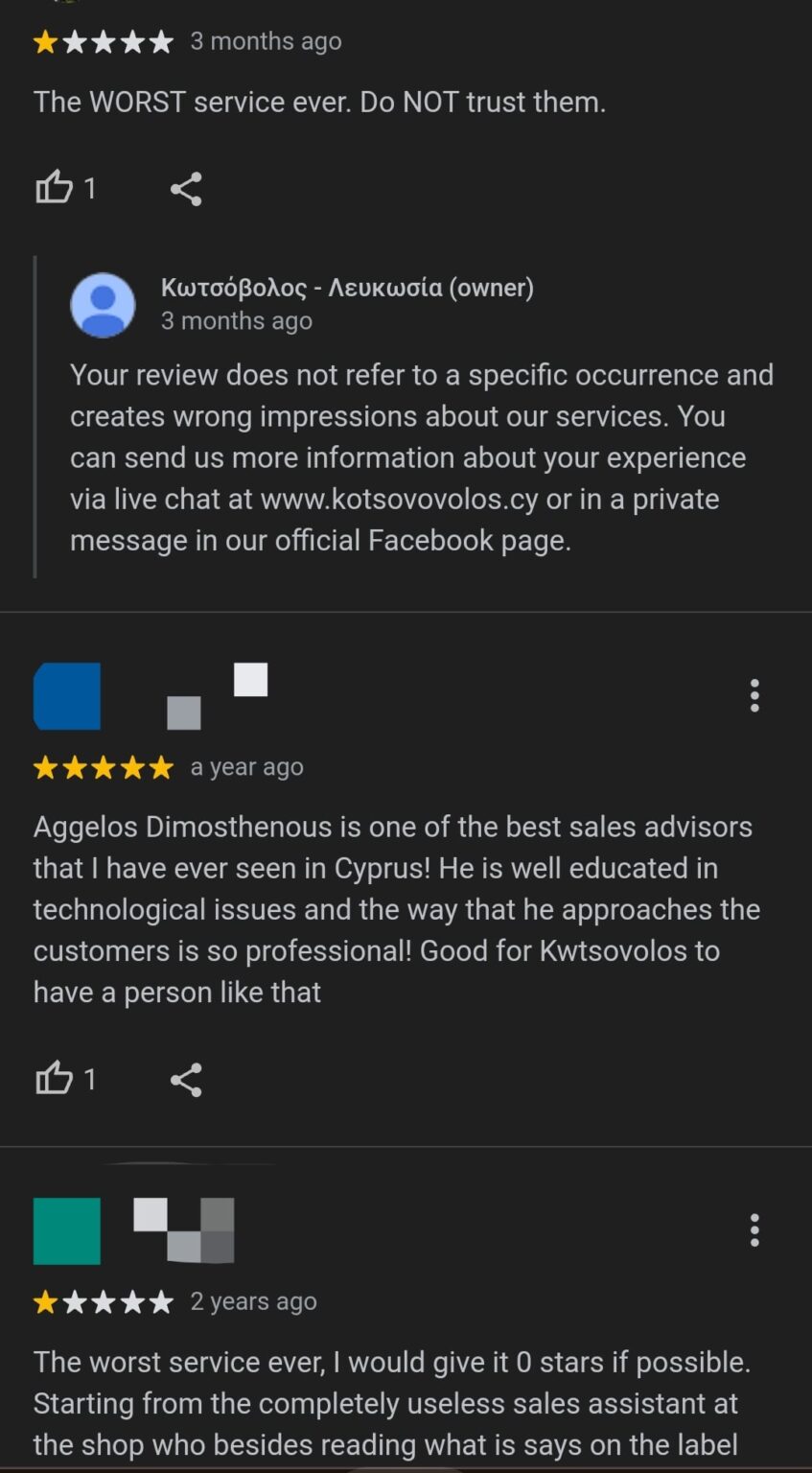 Kotsovolosのレビューはどうなっているのでしょうか？