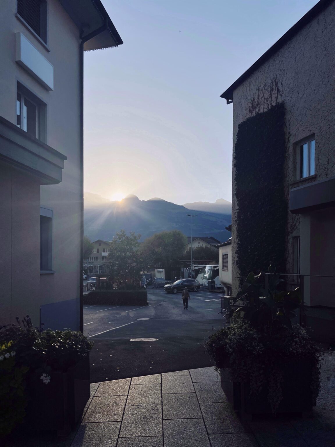 ファドゥーツの夕日