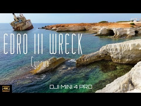 DJI Mini 4 Pro | キプロスのエドロIII号沈没船の4Kドローンビデオ。  「」
