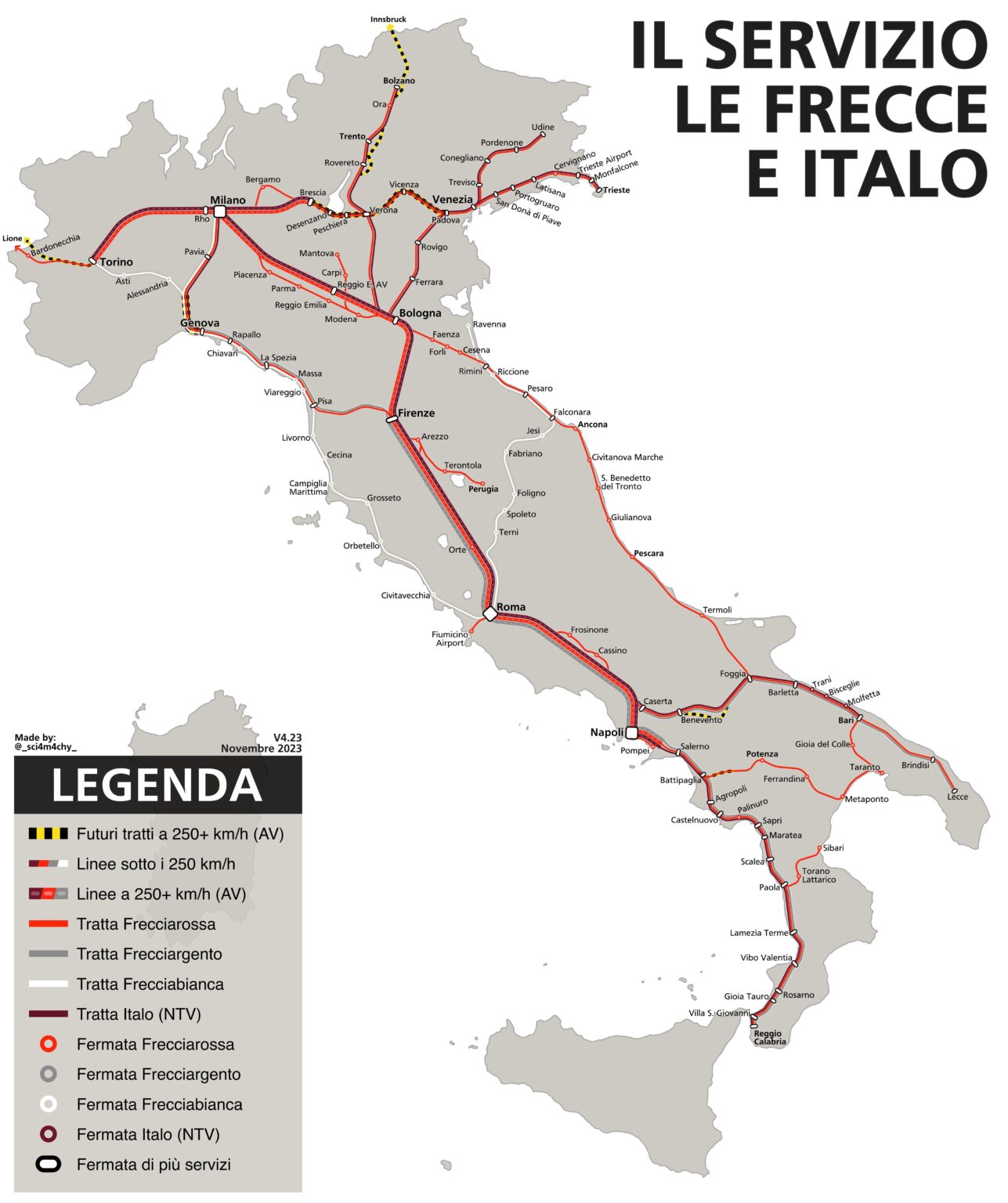 Le Frecce および Italo ネットワークの再更新、さまざまな修正と改善。