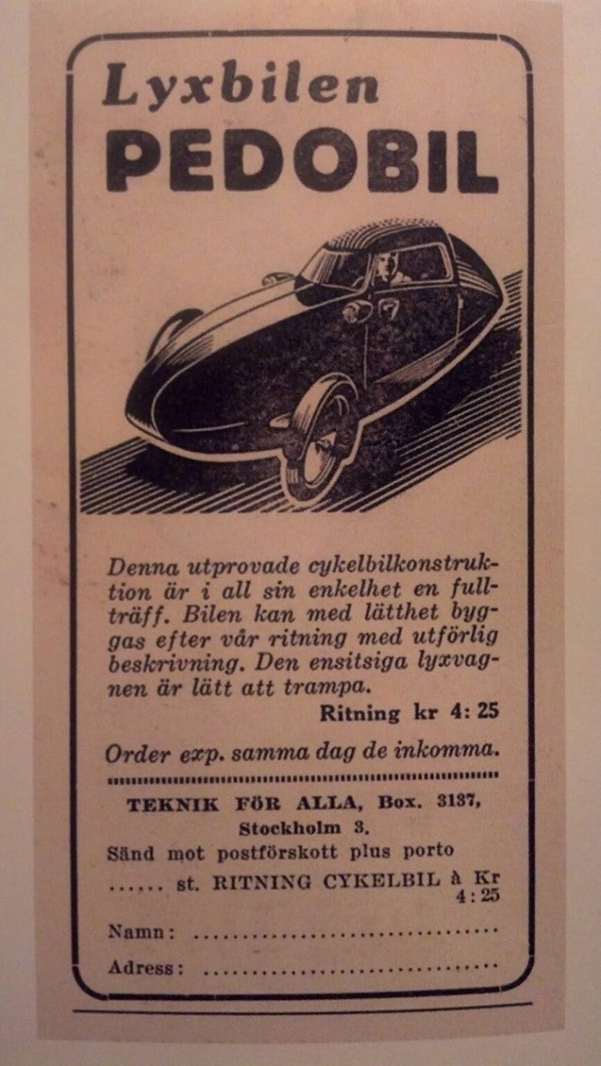 Technology for All (1944) のペドカー