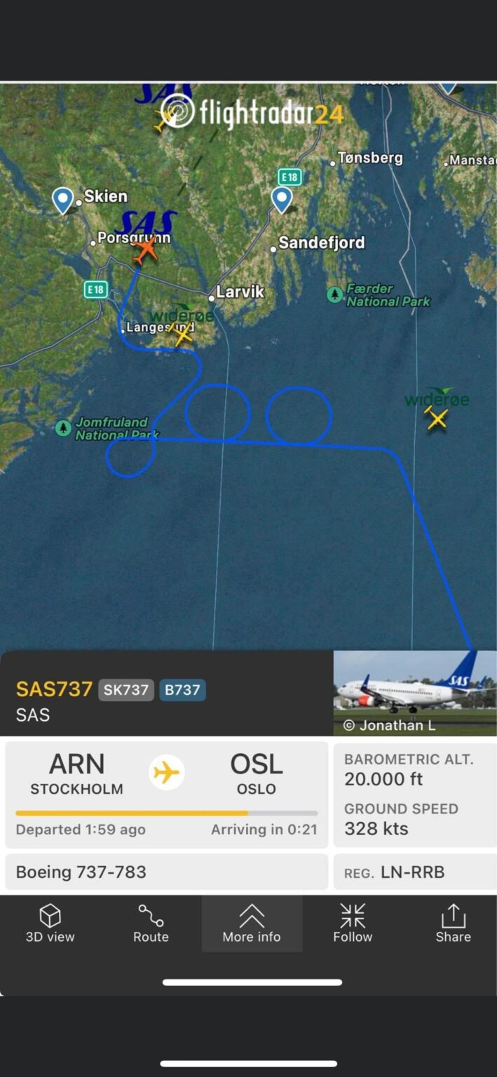 退役する737-700のオスロ行き最後のフライト