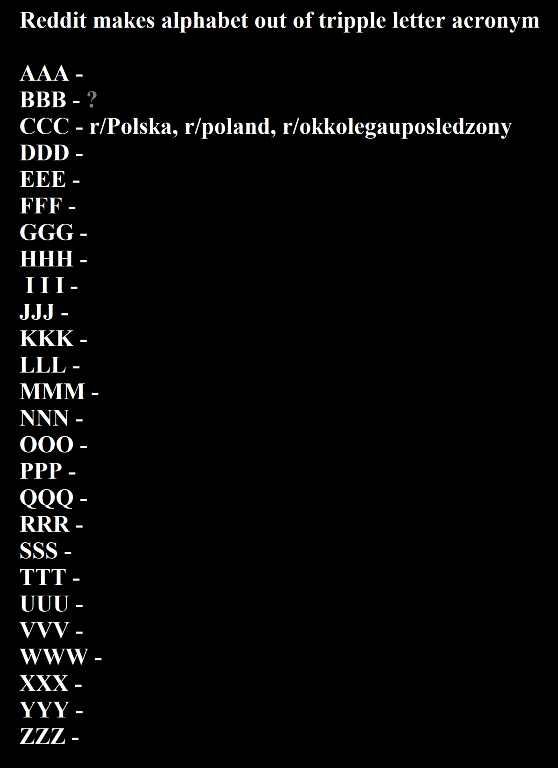 CCCって何の略語ですか? そして、BBB についてどのサブレディットに質問すればよいか知っている人はいますか?