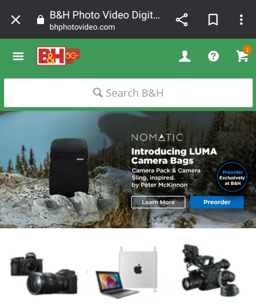 B&H (bhphotovideo.com) ラトビアへの配送