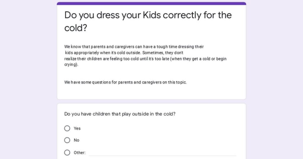 お子様に寒さ対策に適切な服装をしていますか?