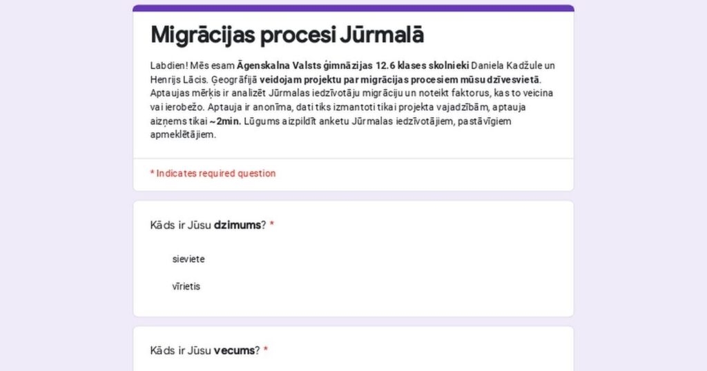 こんにちは、私は学校用のプロジェクトを作成しています。Jürmal の住民のみに記入してください。 ありがとう！