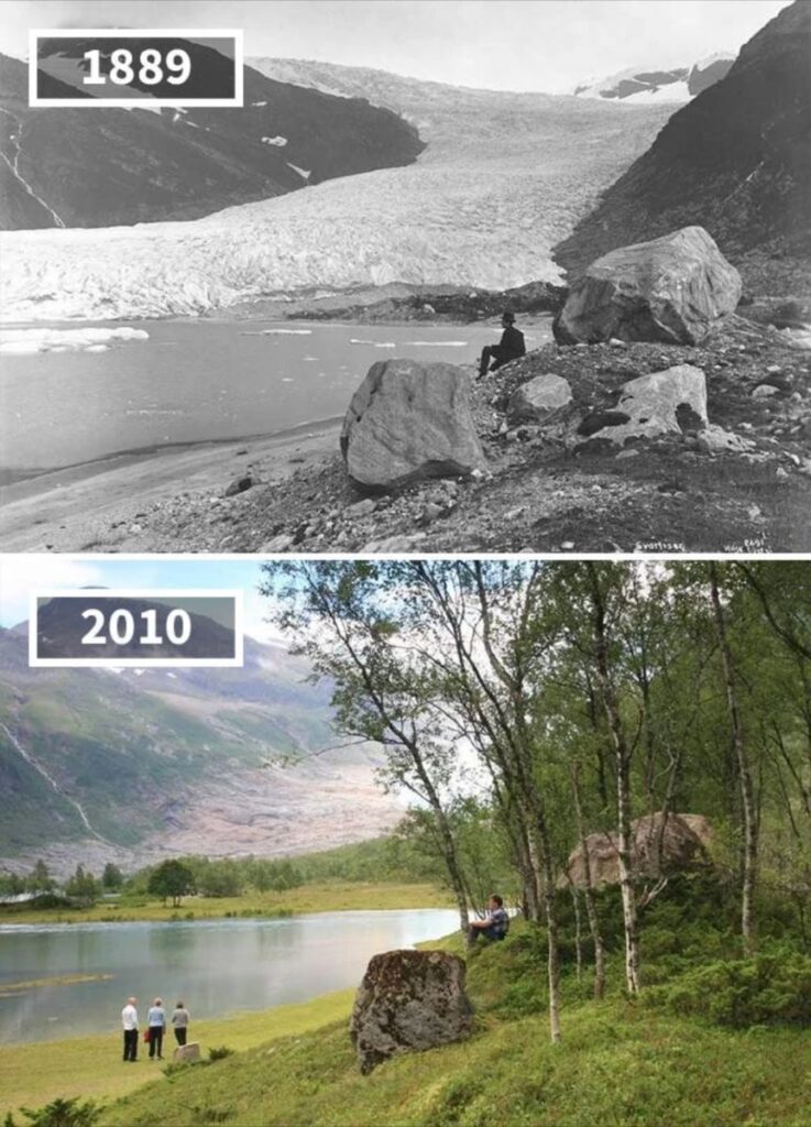 エンガブリーン氷河 1889 年と 2010 年