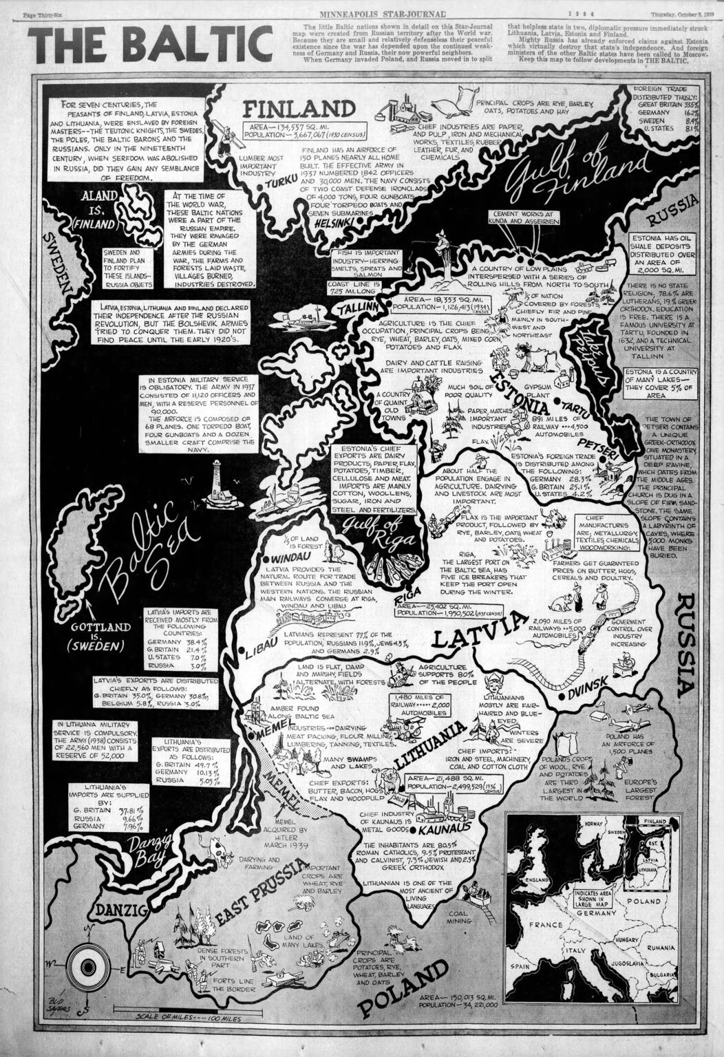 バルト三国の説明、1939 年 (FI、EST、LV、LT)