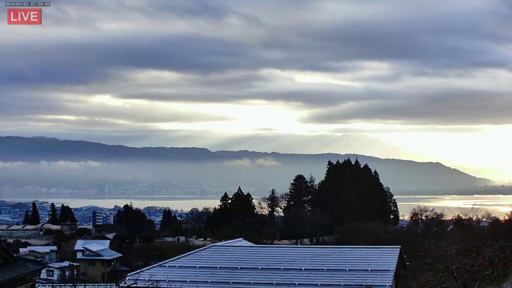 ４Ｋ【LIVE】諏訪湖八ヶ岳ライブカメラ１　信州　諏訪盆地　 Live stream in Lake Suwa　Nagano Japan