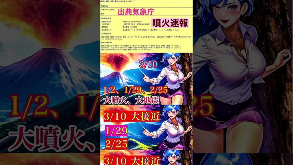 【爆発的噴火】１月１４日諏訪之瀬島（すわのせじま) 御岳火口。#shorts #噴火