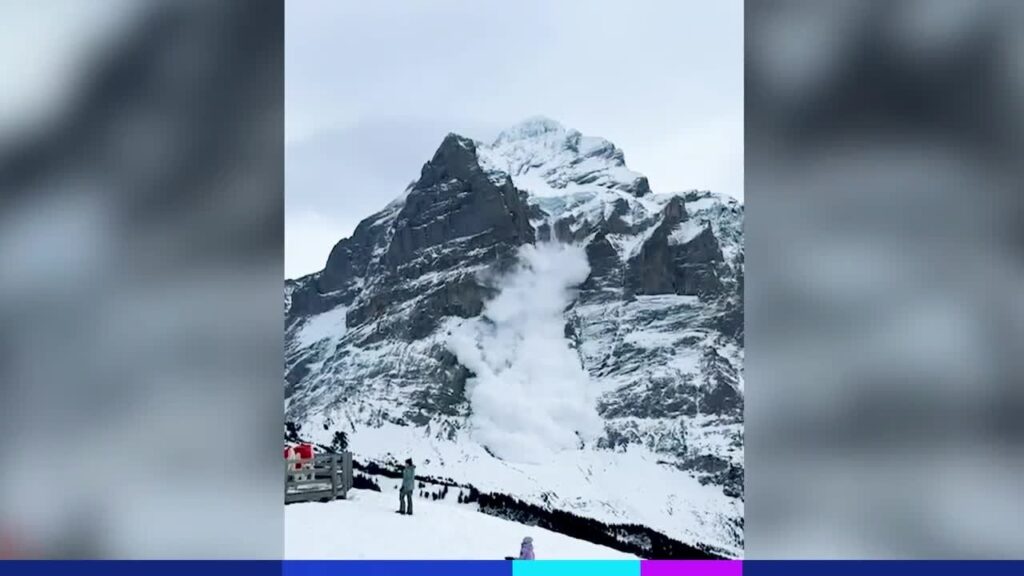 グリンデルワルトのヴェッターホルンでの今日の雪崩