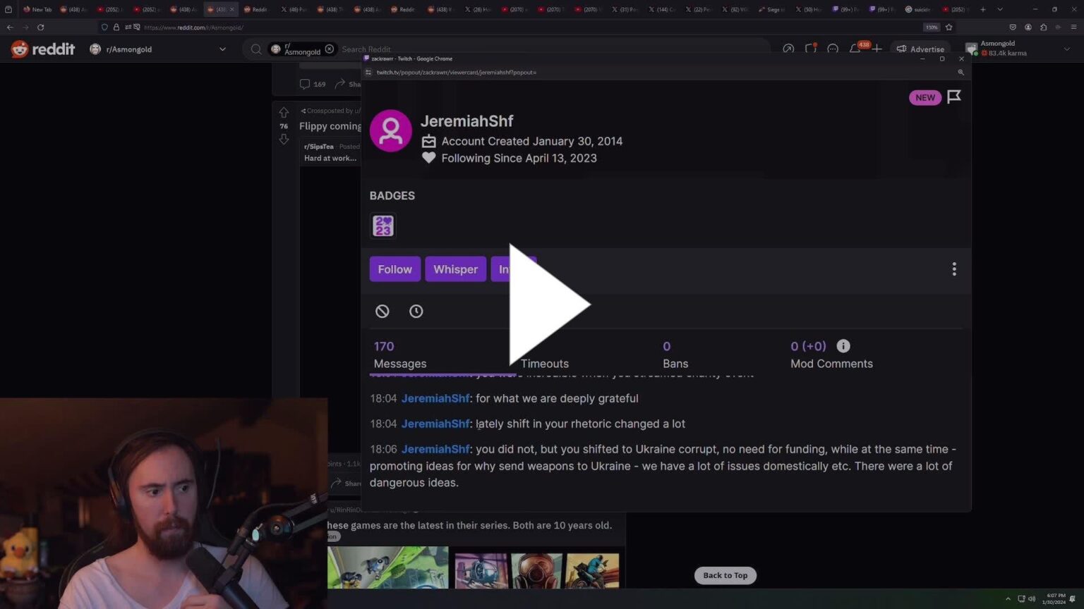 ロシアのプロパガンダを広めるインフルエンサーの完璧な例 (Twitch の Asmongold)