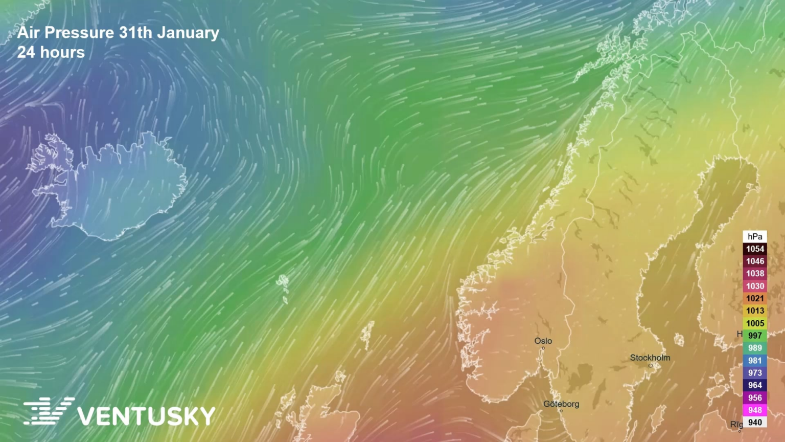 大西洋で大規模な低気圧が形成され、ノルウェーに向かうと予想されている