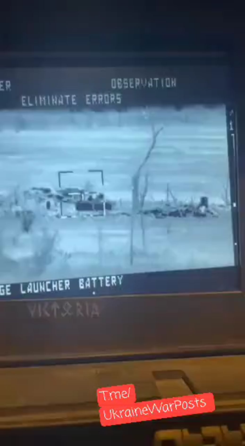 ウクライナのSkif/Stugna-P ATGMが精密射撃でロシア軍約5人の集団を撃破