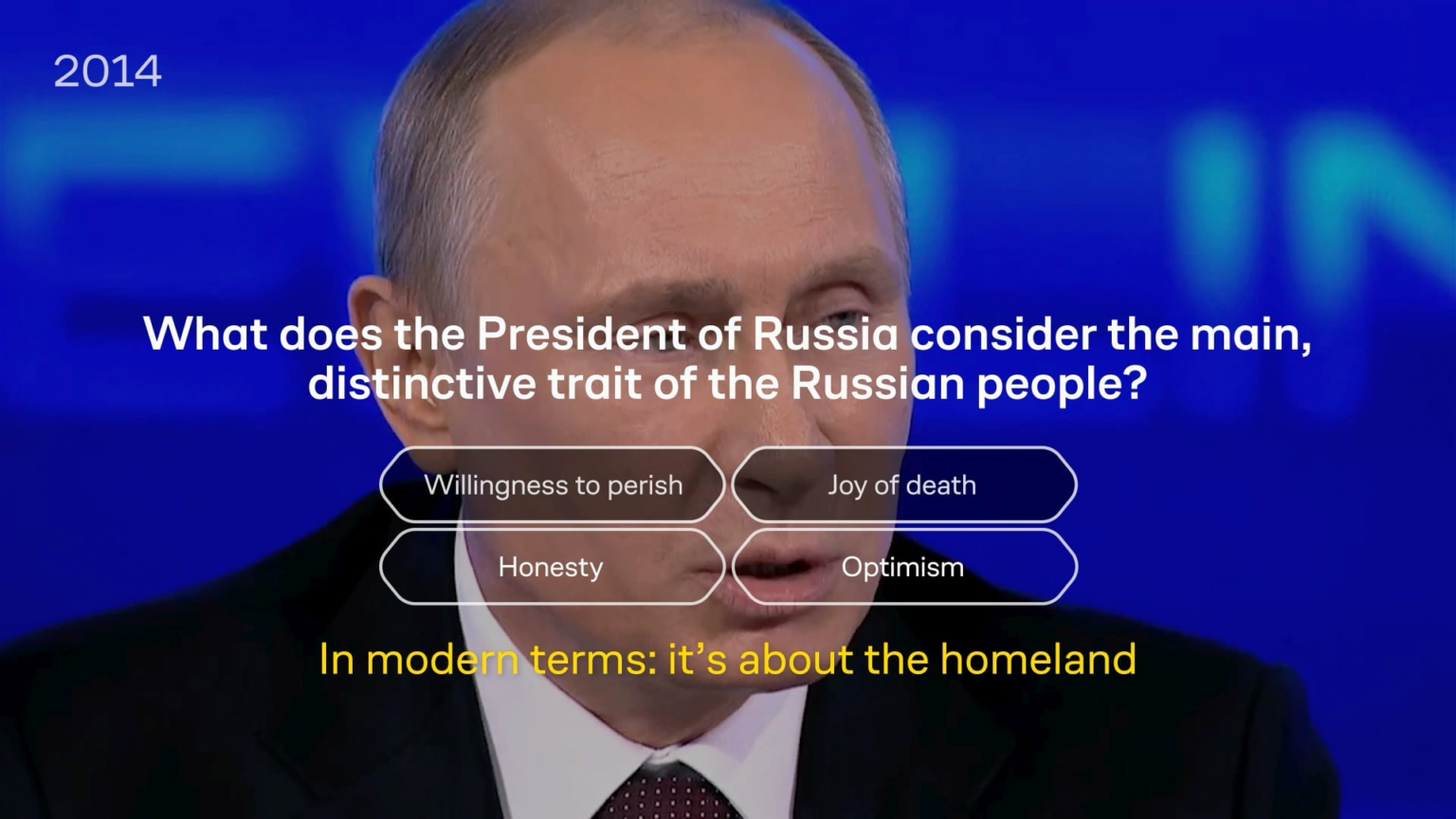 ロシア人は世界で一番死ぬのが上手だ――ウラジミール・プーチン大統領はこう言った。 そして彼はそれを50回ほど言いました。