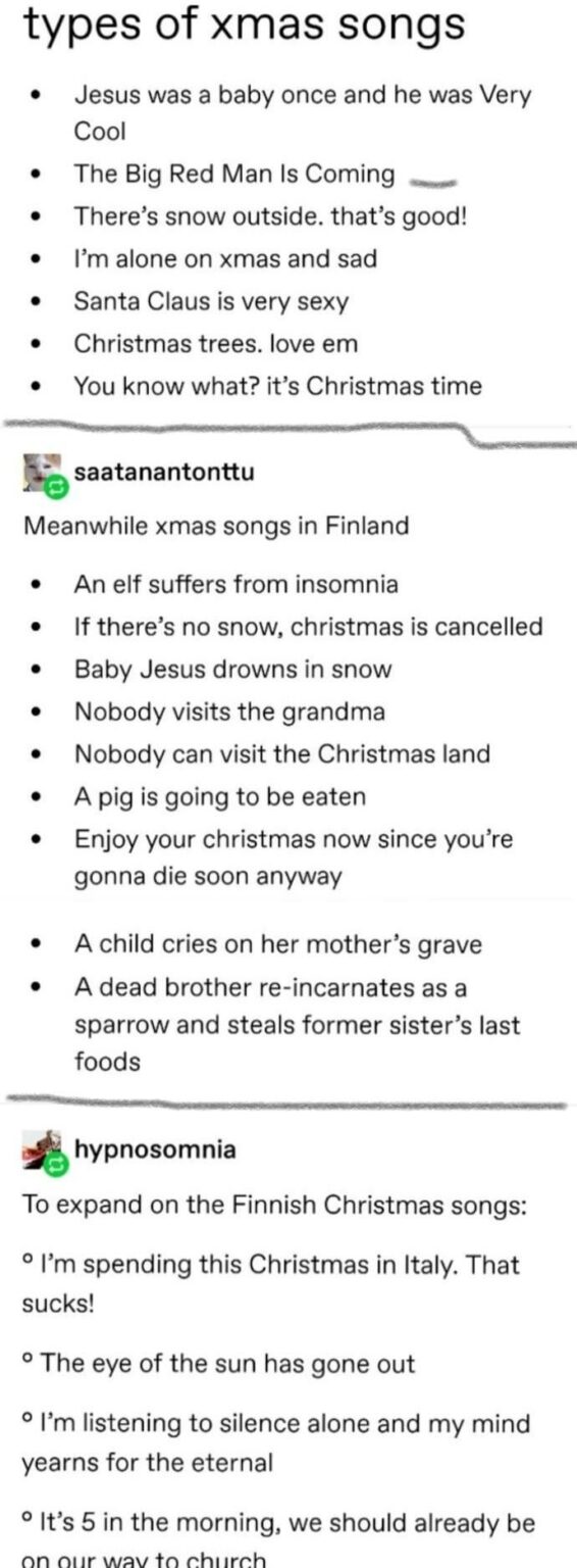 フィンランドのクリスマスソングの季節がまたやって来ました