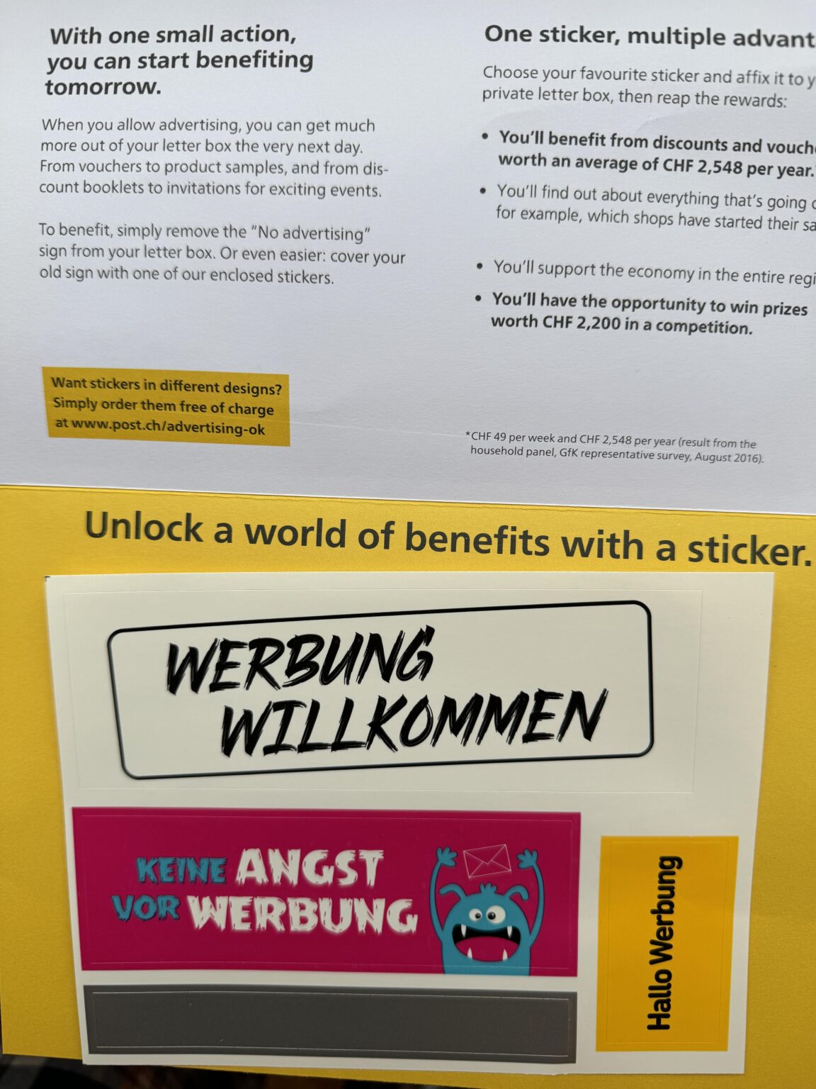 スイス郵便局が広告の受け入れを求めている