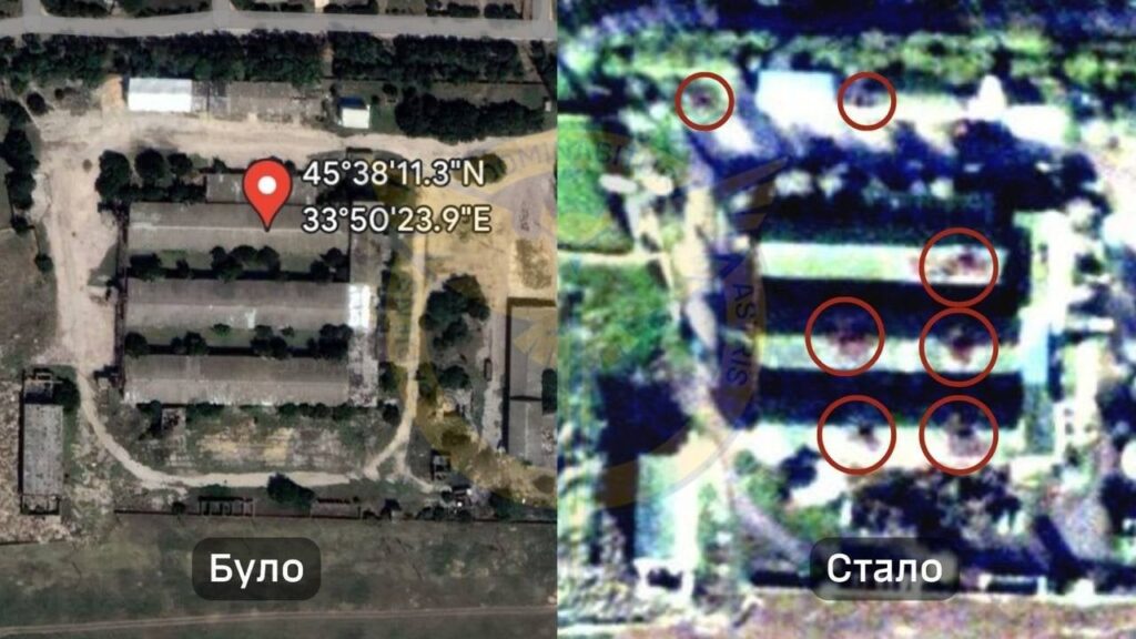 軍事諜報機関：クリミアの弾薬庫への攻撃を衛星画像で確認