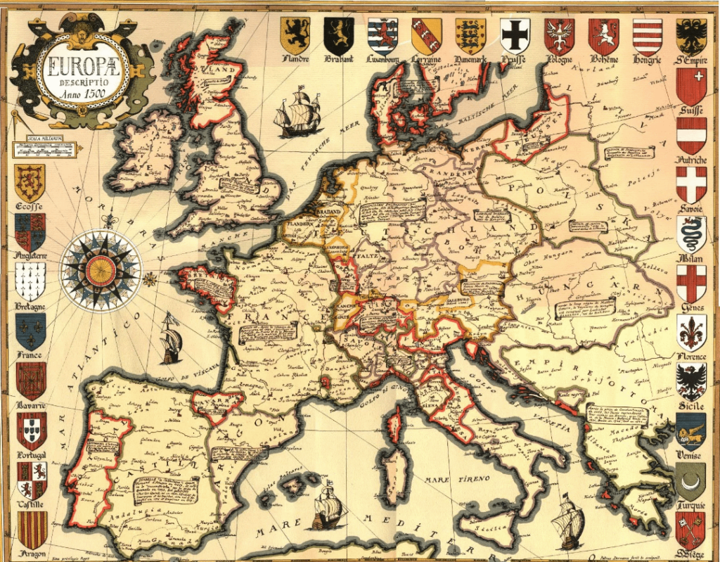 1500年のヨーロッパの地図