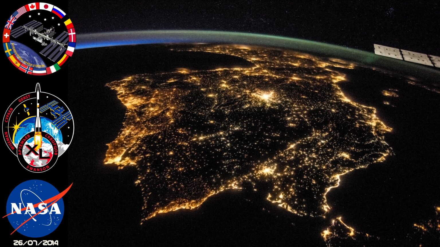 4kの壁紙イベリア半島 - 国際宇宙ステーションからの夜景