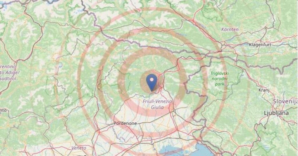 フィウリ・ヴェネチア・ジュリア州でマグニチュード4.1の地震