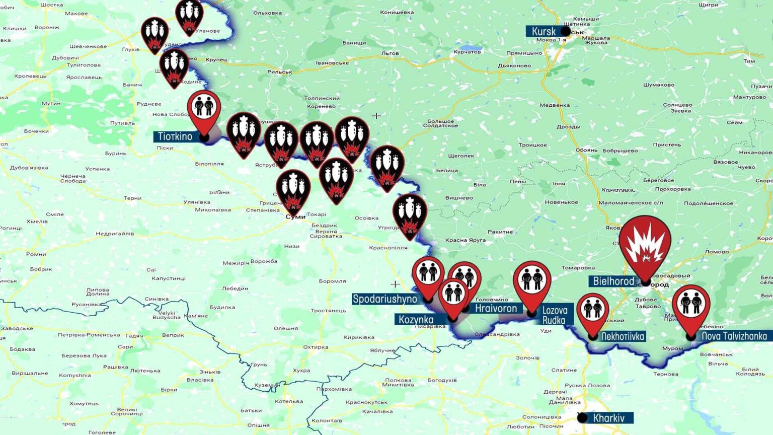 3月13日から20日までの敵対行為の地図：ロシアはスミ地域を焼き討ちするも恐怖、最前線は反撃