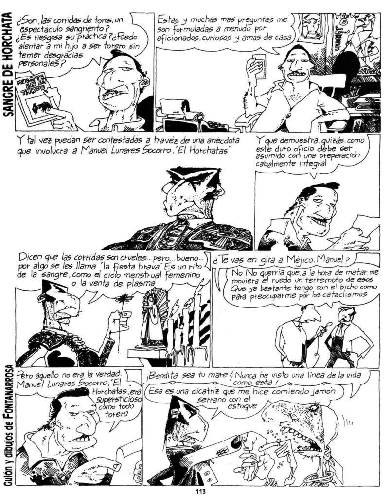 Sangre de horchata - スポーツ プロフィール - 1989 年にアルゼンチンの漫画作家兼イラストレーターであるロベルト フォンタナロサによって作成された漫画。