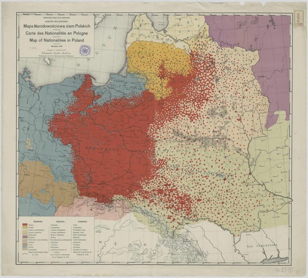 1919 年のポーランドの民族地図