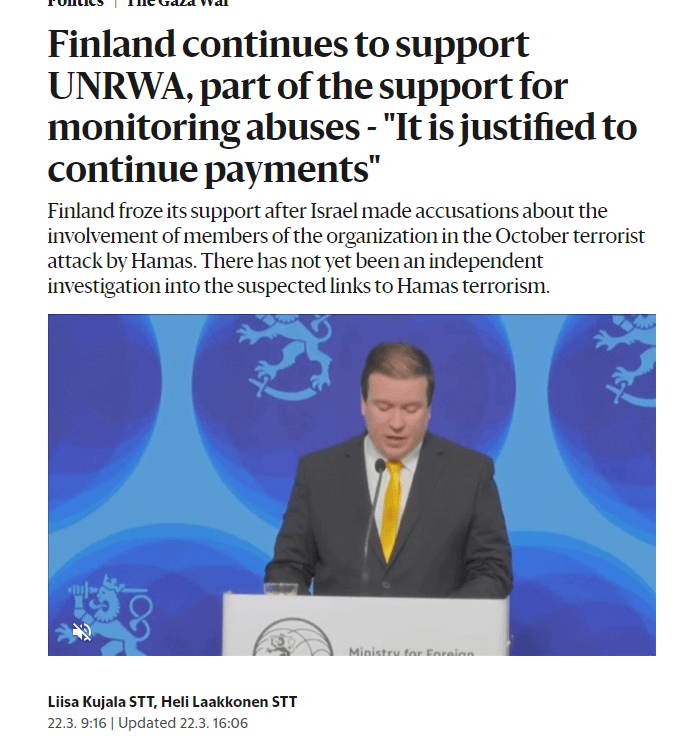 フィンランドがテロリストに送金していることについて考えましたか?