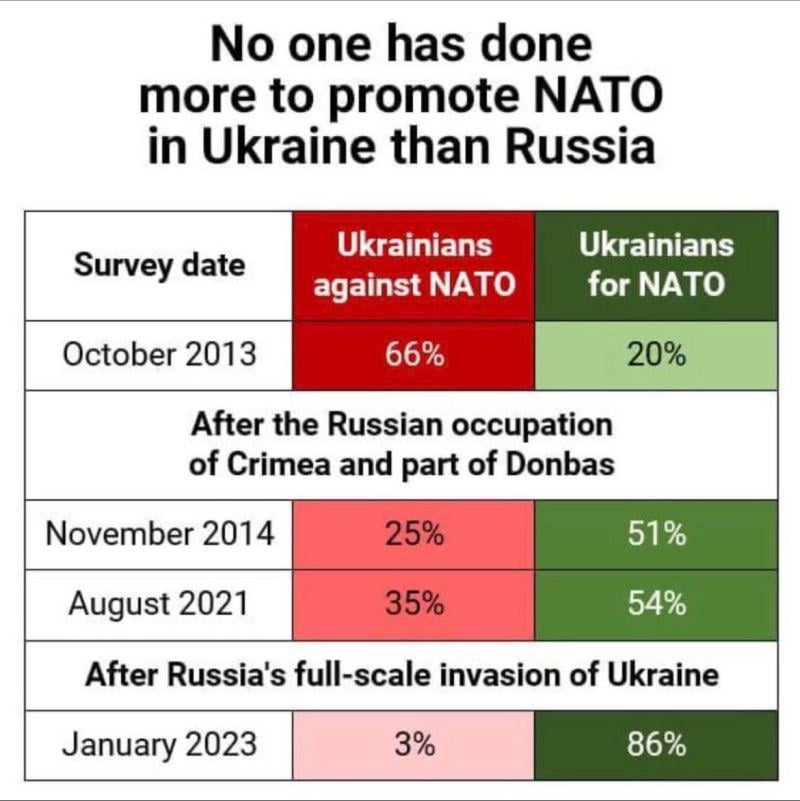 NATOがロシアを挑発してウクライナを攻撃させたと言う人は愚かか、洗脳されているか、単に歴史を知らないかのいずれかである。 それどころか、単純な因果関係分析から、ウクライナをNATOに近づけたのはロシアであることが分かる。