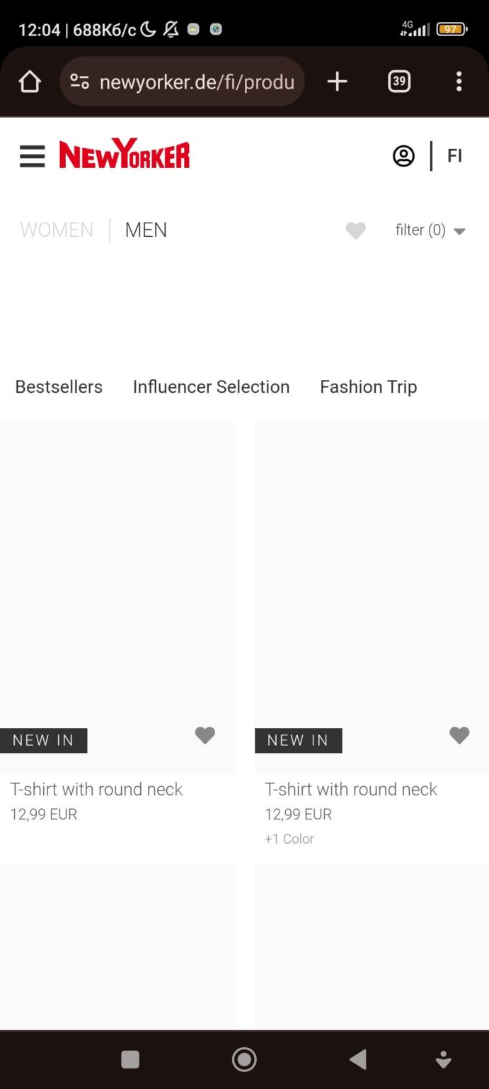 新しい服を買いたいので値段を確認したいです。 一方、ニューヨーカーは：