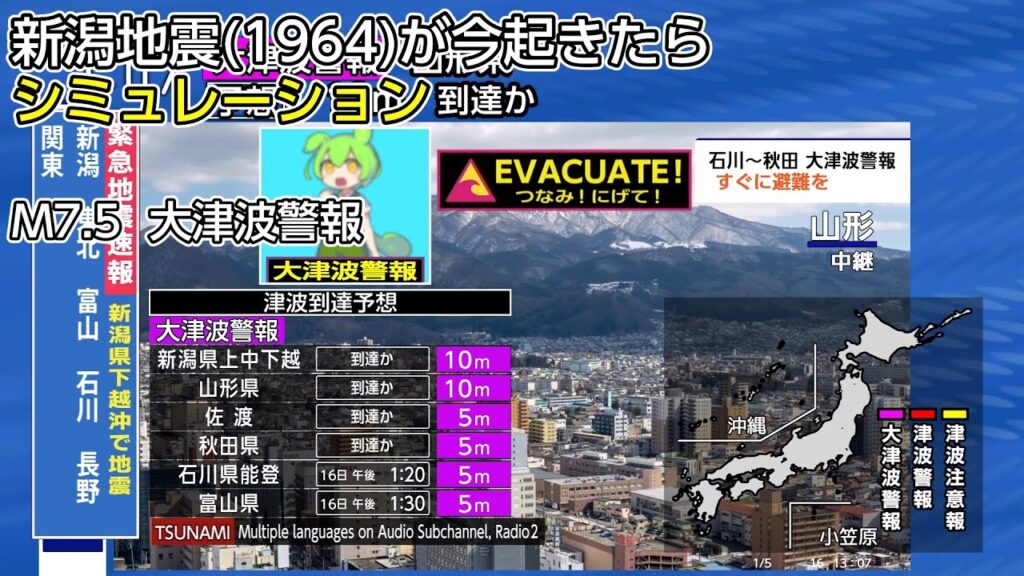 （地震シミュレーション）新潟地震（1964）が今起きたら