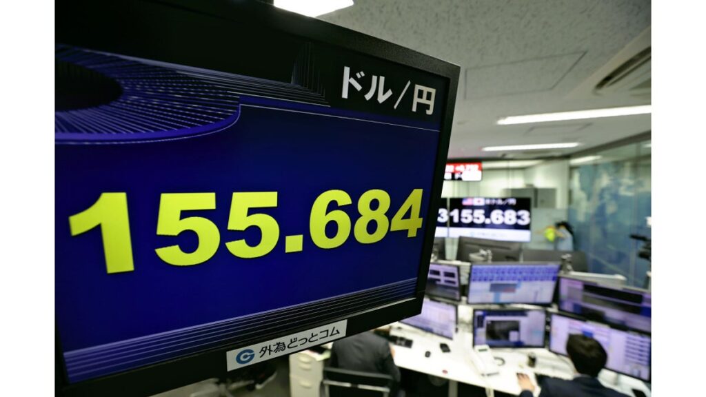 [経済] １５５円７４銭に下落、３４年ぶりの円安水準を更新…為替介入への警戒感も一段と強まる