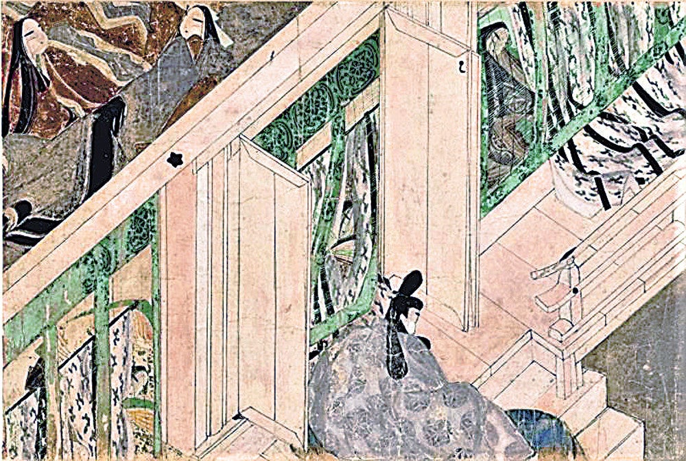 国宝　源氏物語絵巻　竹河（たけかわ）（一）（部分）　平安時代　１２世紀　徳川美術館蔵※展示期間：４／２７～５／１２