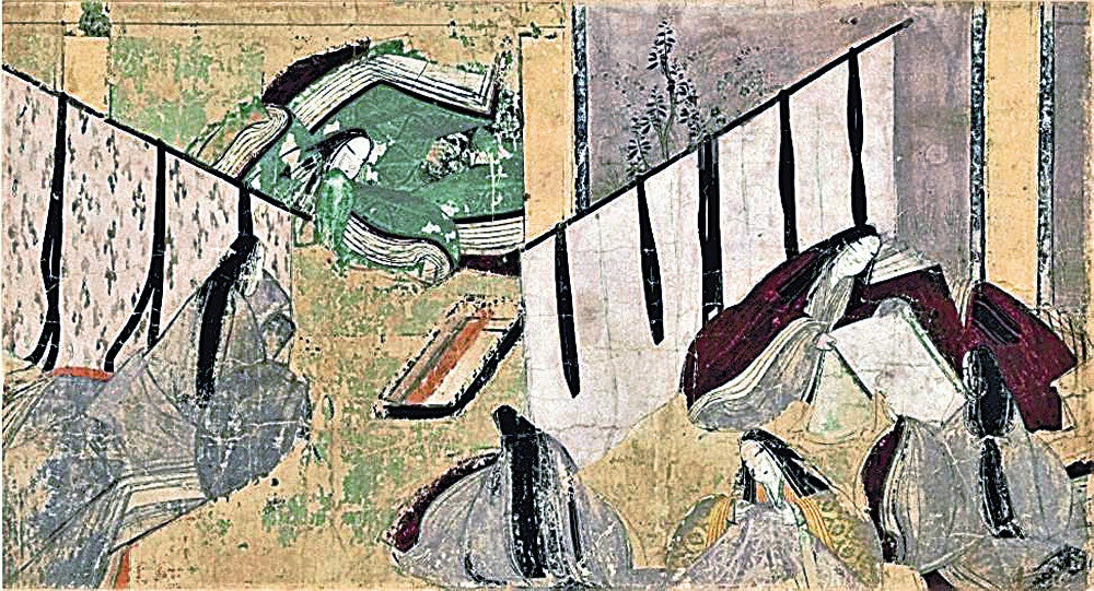 国宝　源氏物語絵巻　早蕨（さわらび）（部分）　平安時代　１２世紀　徳川美術館蔵※展示期間：５／１３～５／２６