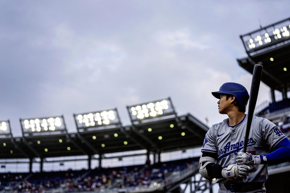 ドジャースの大谷翔平（２５日のナショナルズ戦で）＝ＡＰ
