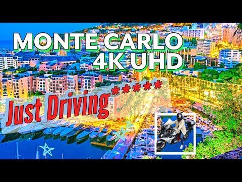 4K UHD モナコの風光明媚なドライブ: モンテカルロのリラクゼーションへの脱出!