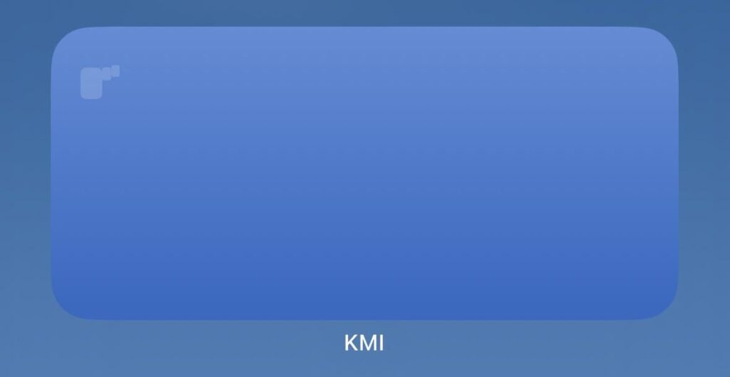 KMI アプリ ウィジェットが機能しなくなりました