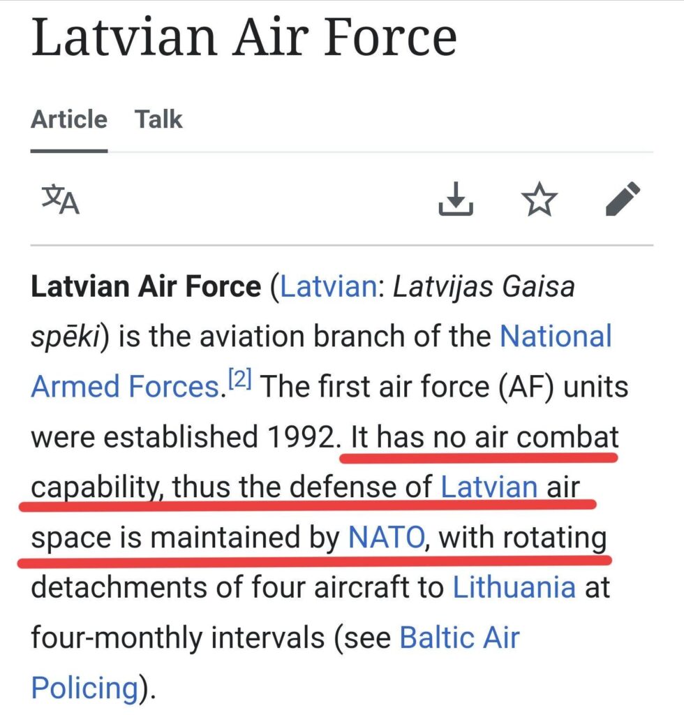 領空さえ守れないなら、ラトビア空軍に何の意味があるのでしょうか？
