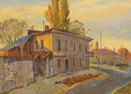 ヴャチェスラフ・イグナテンコ（1952年生まれ）が描いた夏と冬のモルドバの首都キシナウ