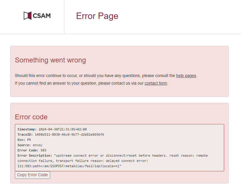 CSAM を使用する (政府の) サービスにログインできない人はいますか? それともこれは私にとってローカルな問題ですか?  「はい」の場合、まだ一括申請を提出しているすべての農家に安らぎを与えてください...
