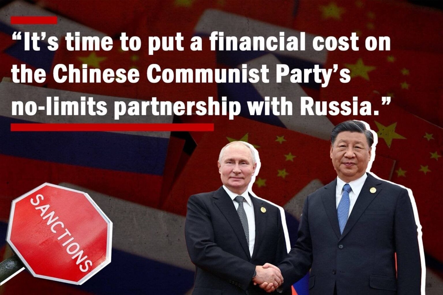 「中国共産党とロシアとの無制限のパートナーシップに経済的コストをかける時が来た。」  - ロシア vs 世界